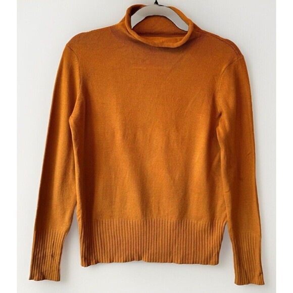 French Connection Sweater Women's‎ Large Harvest Orange Women's Roll Mock Neck - Picture 1 of 10